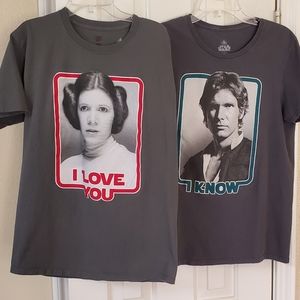 ❤️Set of 2 Star Wars T-shirts, Gray, Unisex Med